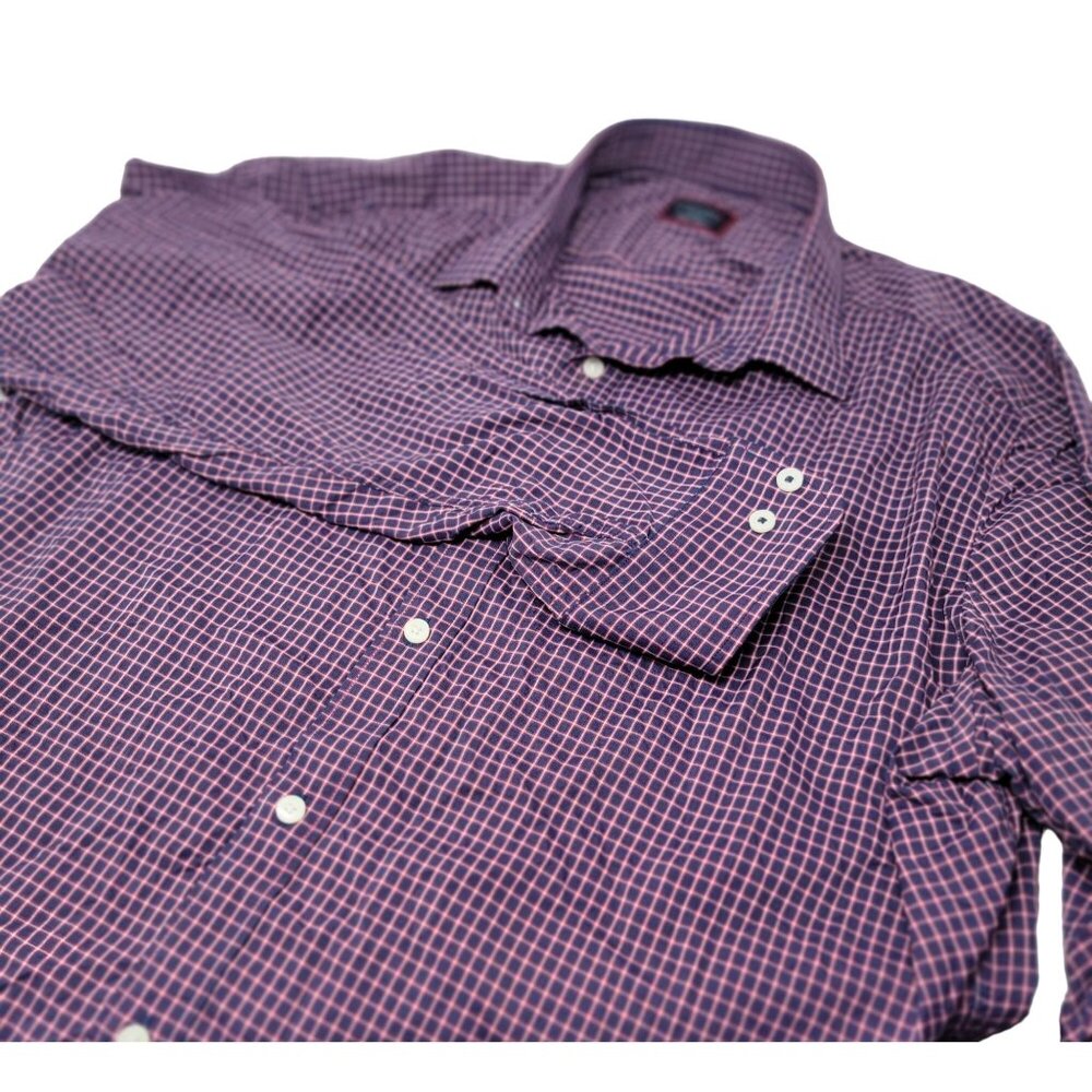 UNTUCKit‎ Men's Button Up Dress Shirt Size XXL Men's Blue Red Nylon Long Sleeves